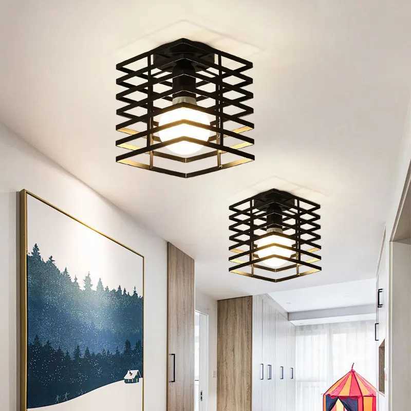 E27 Base Ceiling Light Retro Metal Frame Ceiling Lamp For Hallway Foyer Kitchen Restaurant Indoor Vintage Ceiling Lights FixtureXJ2500613