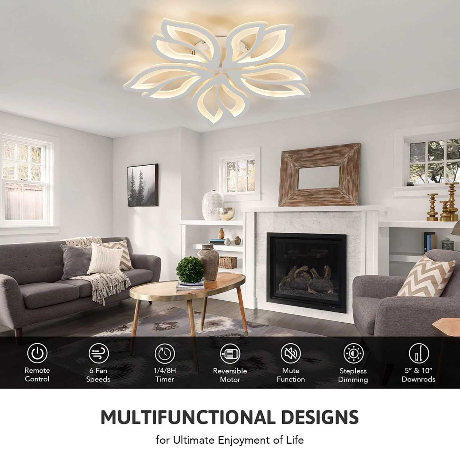 LED Ceiling Light Fixture Modern Leaves Ceiling Lamp Flush Mount Ceiling for Living Room Study Room Dining Room Bedroom XJ2500613