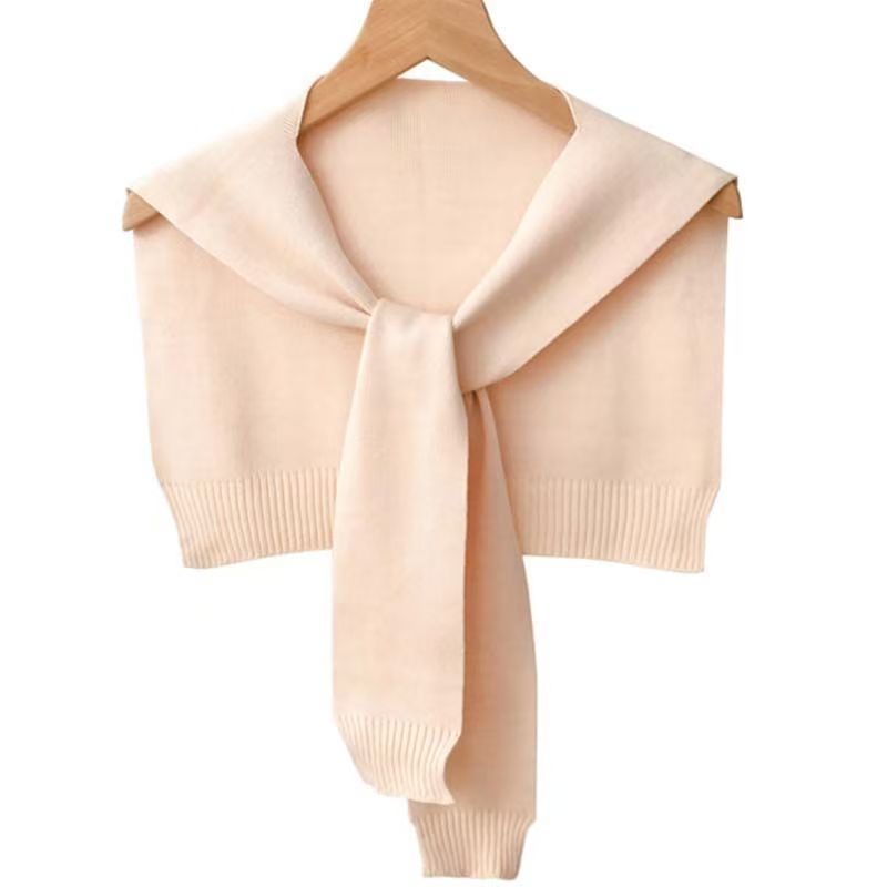 K1023 New style net red pure color knitted shawl autumn and winter knotted outer wear fashionable spring and summer air-conditioned room warm shoulder