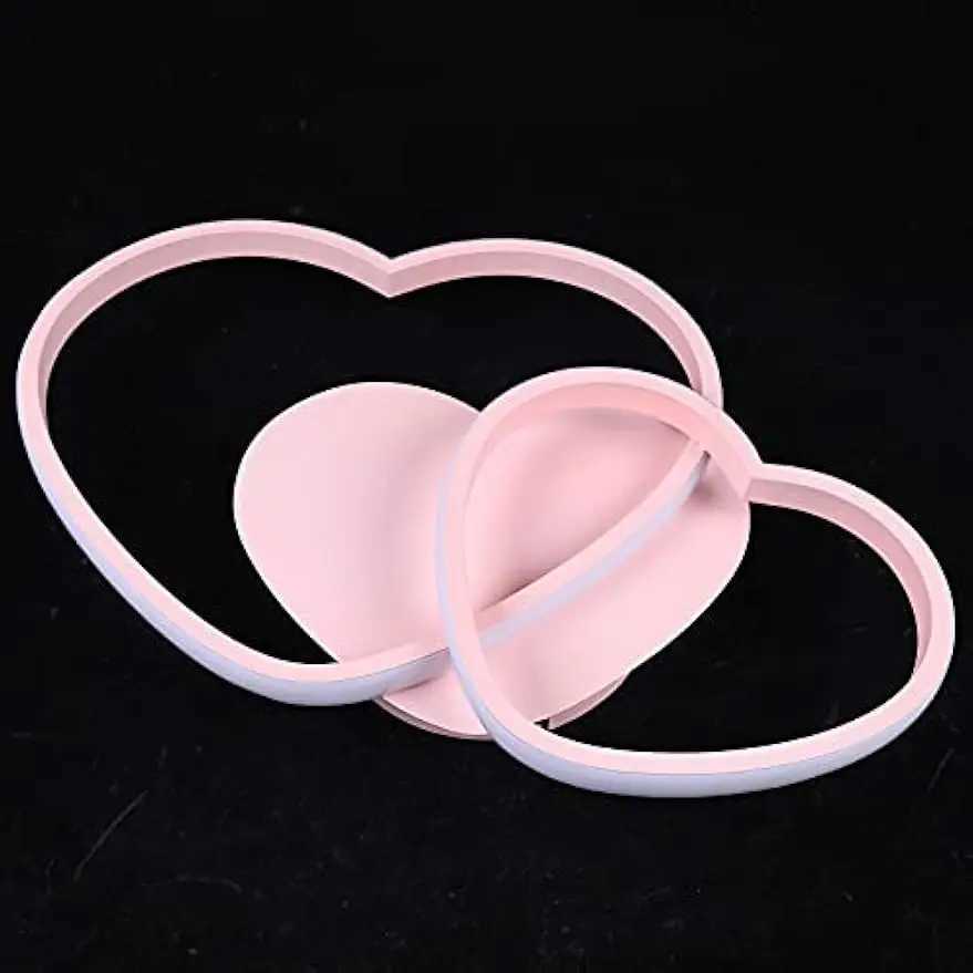 42W Heart-Shaped Flush Mount Ceiling Chandelier Lighting Creative Acrylic 2 Heart Ring Ceiling Lamp Fixture XJ2500613