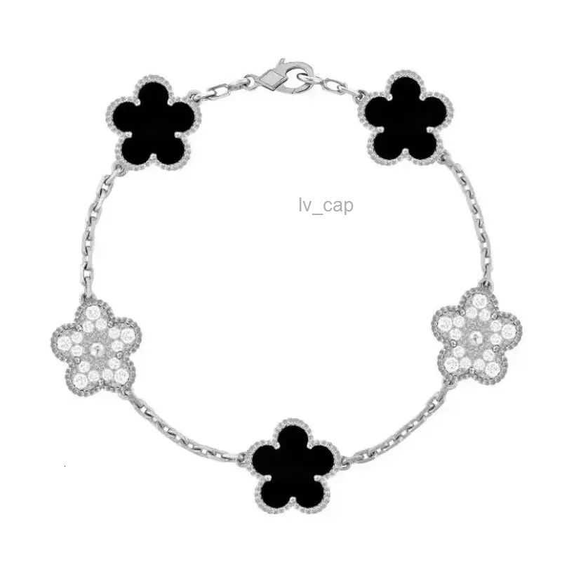 Clover Bracelet For Men and Women Luxury Designer jewelry Four Leaf Bracelets 18K Gold Silver Plate Agate Diamond Fashion Charm Chain Wedding Gift Party Rose Gold