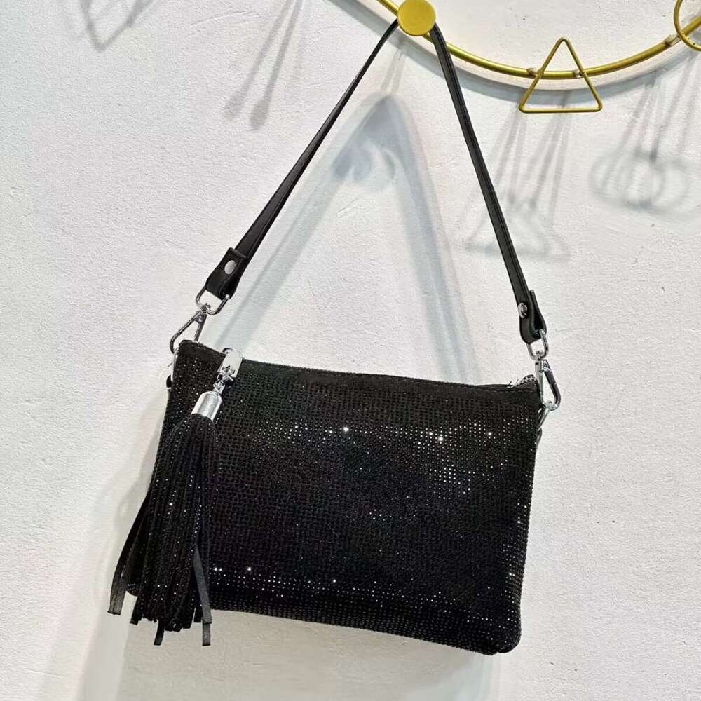 Style Full Shiny Underarm Bag for Women 2024 New Trendy Fashion Versatile Single Shoulder Crossbody Multi Hot Diamond Small Square