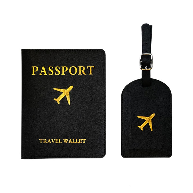Airplane Luggage Tag Passport Wallet Set Holder Case 250614