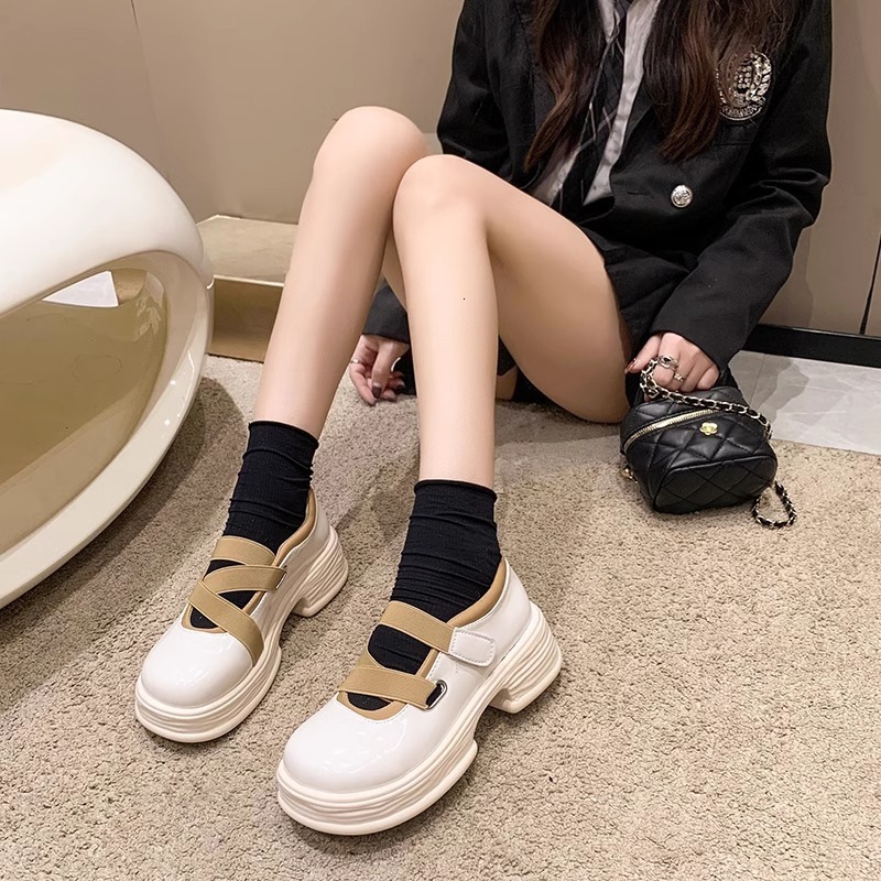Ddmysports British Style Mary Jane Leather For Women To Match Dresses JK Shoes Summer New Model Outdoor Shoes