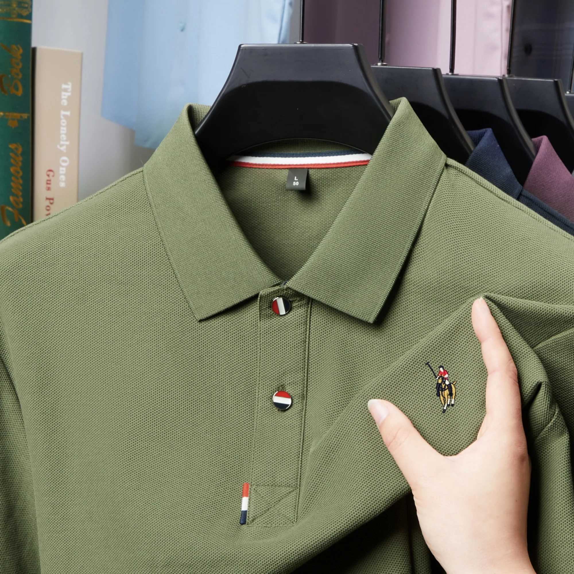 100% cotton new short sLeeve T-shirt comfort lapel mens brand POLO shirt summer fashion embroidery top Z250613