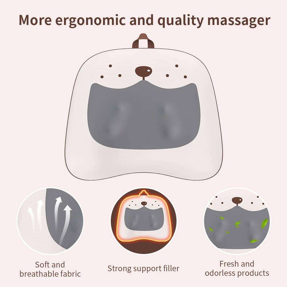 Back Neck Electric Waist Massager Heated Vibration Lumbar Muscle Relaxation Pain Relief Massage Throw Pillow