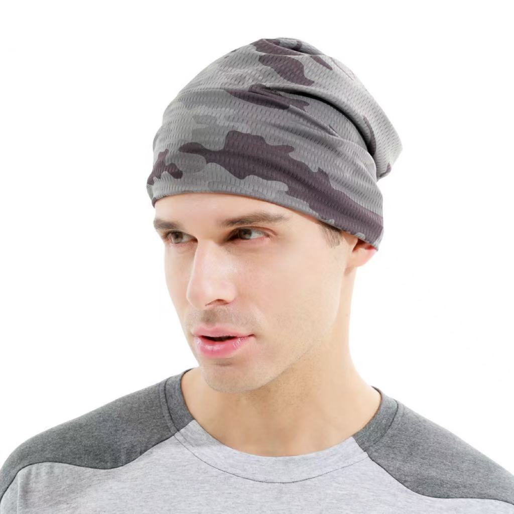 Men Cooling Ice Silk Sun Protection Skull Cap Breathable Quick Dry Stretchy Headband for Cycling Outdoor Sports & Summer Workout