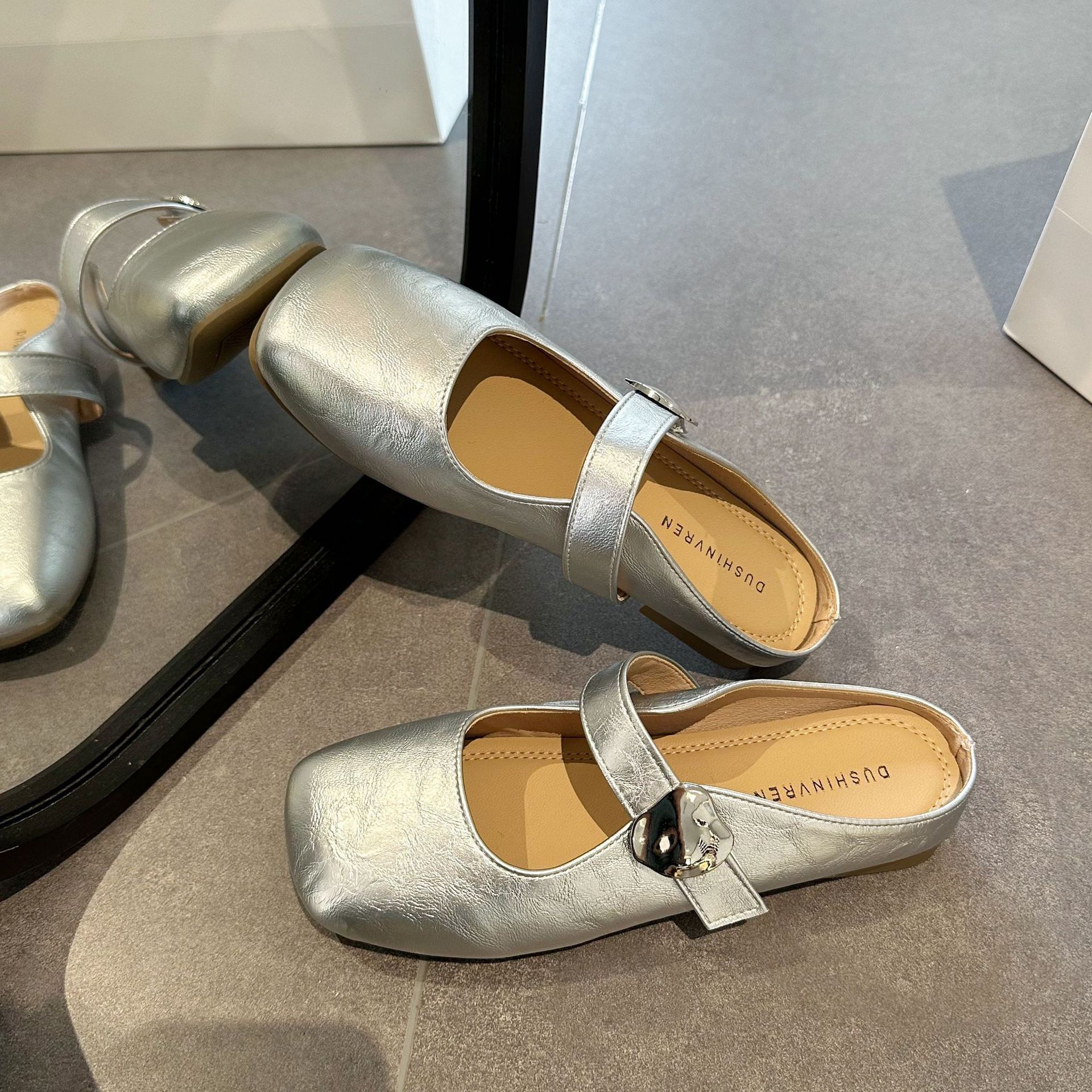 Ddmyoutdoor French Style Flat Closed Toe Mules For Women Summer New Versatile Dress Shoes Soft Sole Slip On Sandals Outdoor Shoes