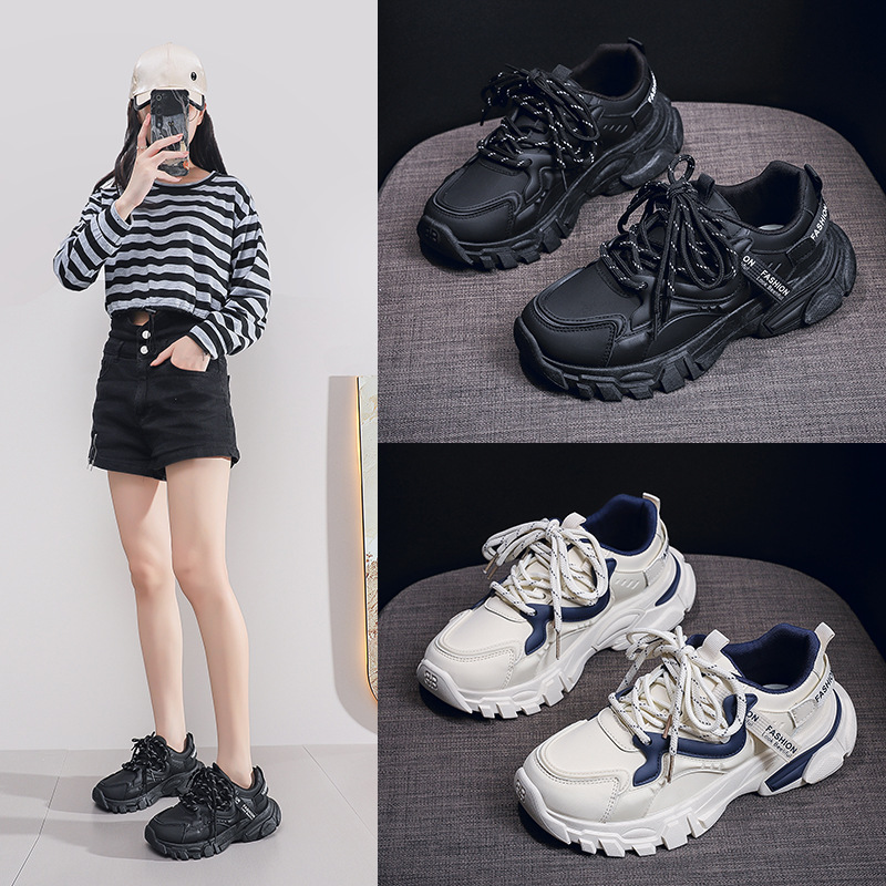 Ddmysports Women S Sneakers Autumn New Breathable Ins Korean Style Versatile Thick Soled Casual Dad Shoes Outdoor Shoes