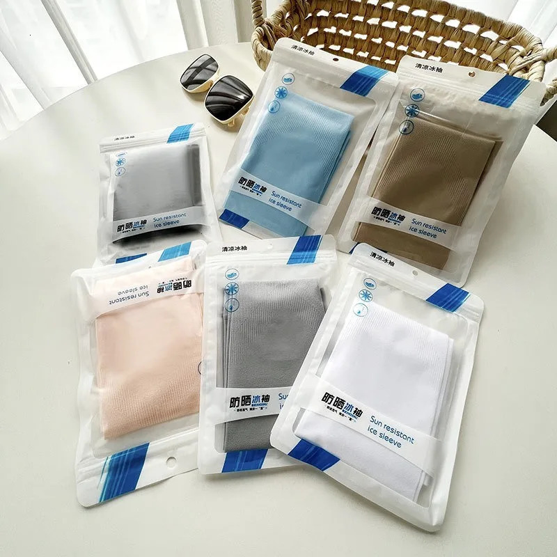 YHI Solid Color Ice Sleeves Ice Silk Sunscreen Sleeves Outdoor Cycling Mens and Womens Sports Driving Sleeves 250610