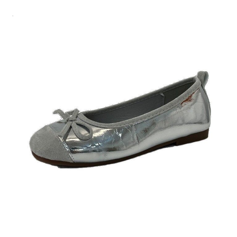 Ddmyoutdoor Flat Gentle Evening French Style Small Red Single Women S Spring And Autumn Soft Sole Silver Ballet Shoes Outdoor Shoes