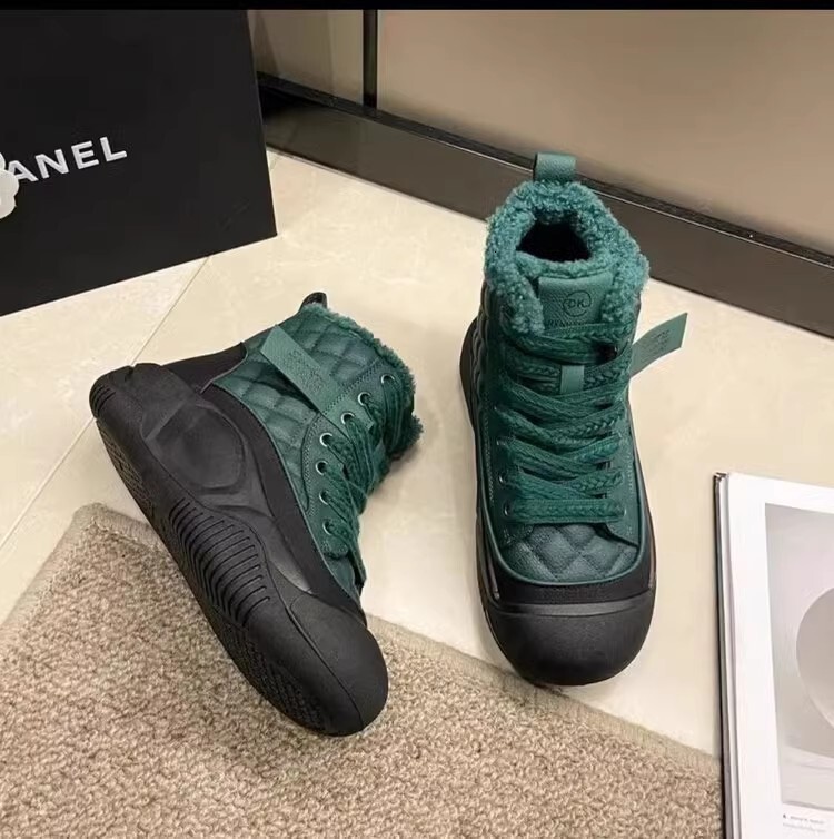 Ddmysports Thick Soled Snow For Women New High Top Shoes Closed Toe Lace Up Mid Calf Casual Round Furry Short Boots Outdoor Shoes