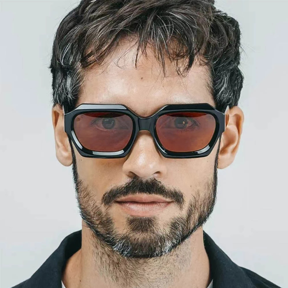 Handmade Acetate Sunglasses Eyeglasses Frame Women for Men Square Thick Acetate Frame UV400 Driving Sun Glasses Optics Eyewear 250610