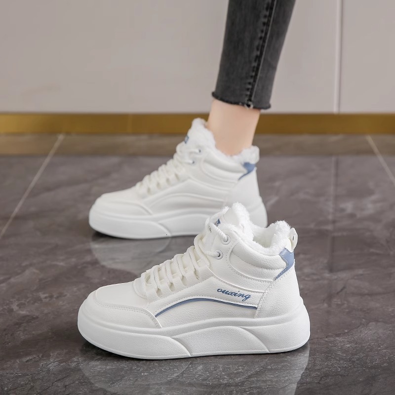 Ddmysports Snow Boots Winter New Fleece Lined Thickened Warm Versatile Large Cotton Women S Sports Sneakers White Shoes Outdoor Shoes