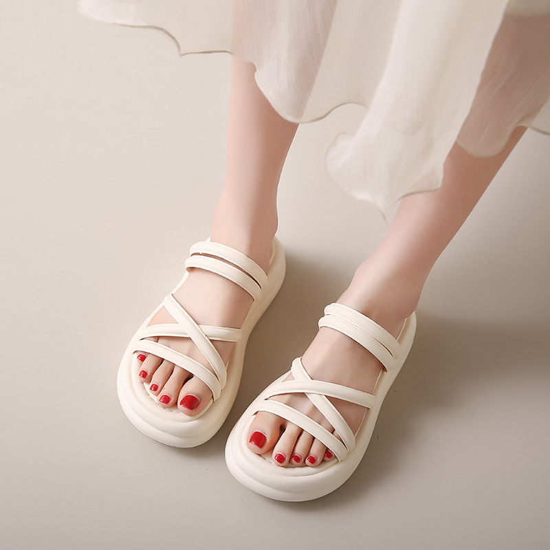 Ddmyoutdoor Thick Soled Women Summer Outdoor Wear New Two Way Fairy Style Suitable For Dresses Maternity Beach Sandals Outdoor Shoes