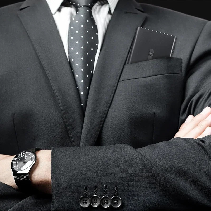 Metal Business Card Holder Hand Push Case Bank Membership Package Ultra Thin Packaging Box Organizer 250614