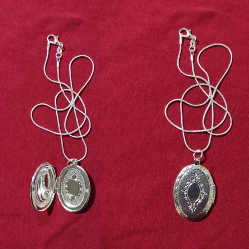 DOTEFFIL 925 Sterling Silver Oval Round Photo Frame Pendant Necklace 18/20-28/30 Inch Snake Chain For Woman Man Wedding Jewelry Z250614