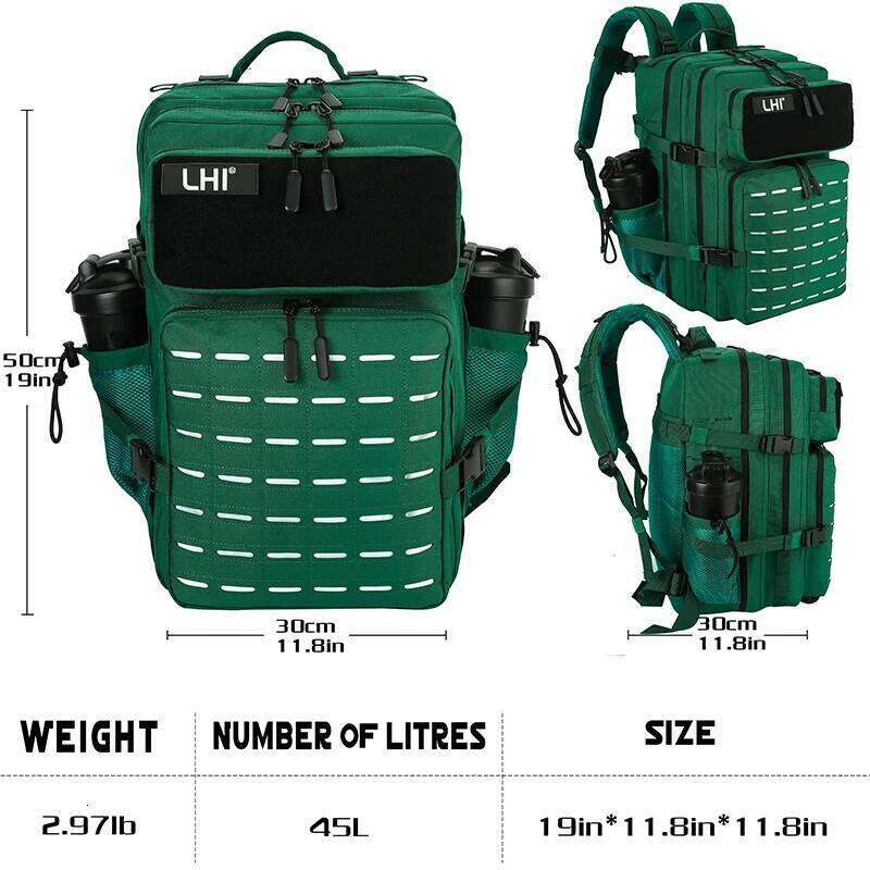 45L/25L Tactical Backapck For Men Women Waterproof Camping Travel Bag Outdoor Sports Hiking Survival Rucksack With Bottle Holder