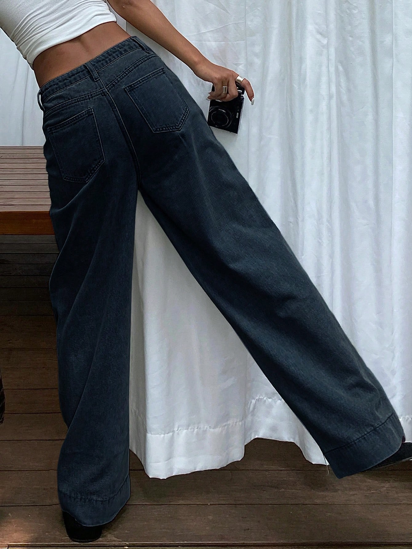 Spring and Summer Ladies' Fashionable and Versatile Wide-leg Denim Pants