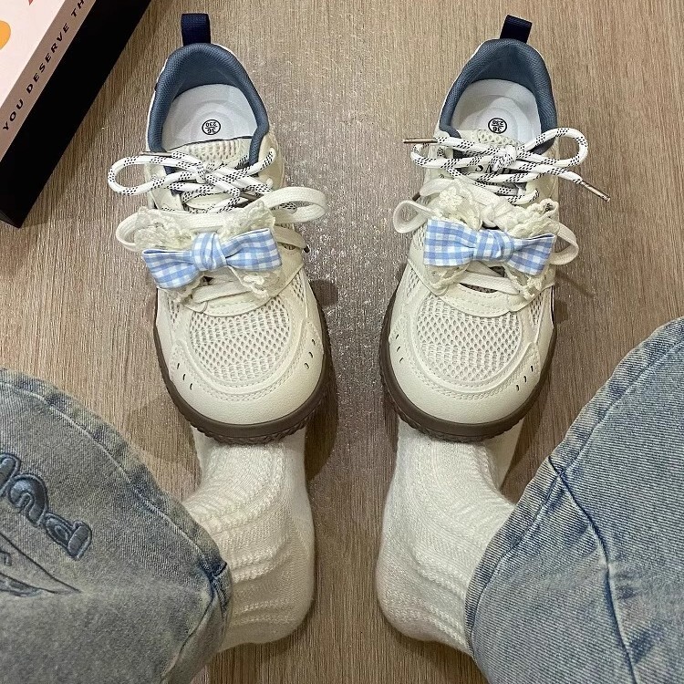 Ddmysports Spring New White Sneakers Mesh Breathable Sports Casual Fashion Versatile Non Slip German Training Women S Shoes Outdoor Shoes