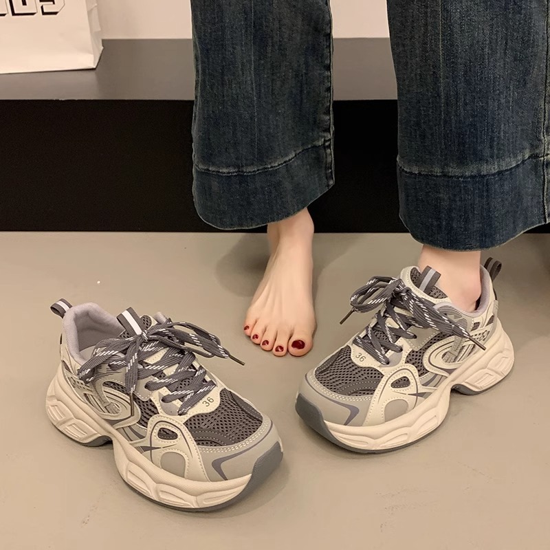 Ddmysports Spring Summer Women S New Thick Soled Height Increasing Mesh Breathable Versatile Lightweight Sports Casual Shoes Outdoor Shoes