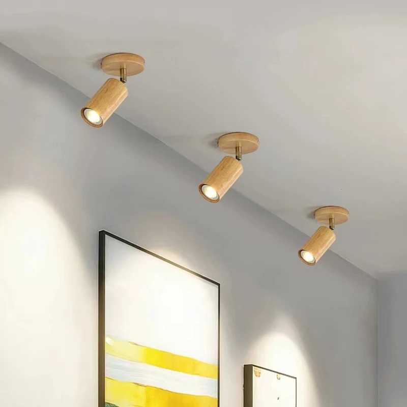 Japan Style Wooden Fashion Spotlight LED Decor Home Ceiling Light Bar Counter Cloakroom Background Wall Lighting Fixtures XJ2500613