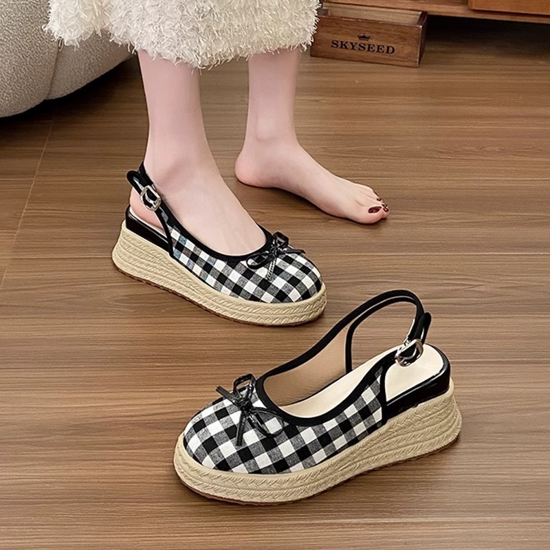 Ddmysports Summer New Style Woven High End Closed Toe Mary Jane Thick Soled Sandals Fisherman Shoes Outdoor Shoes