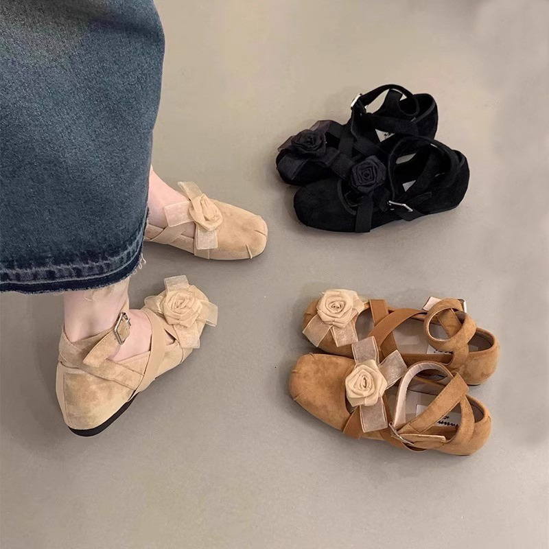 Ddmyoutdoor Mary Jane For Women Spring Ankle Strap Ballet Flats French Style Shallow Mouth Flat Shoes Outdoor Shoes