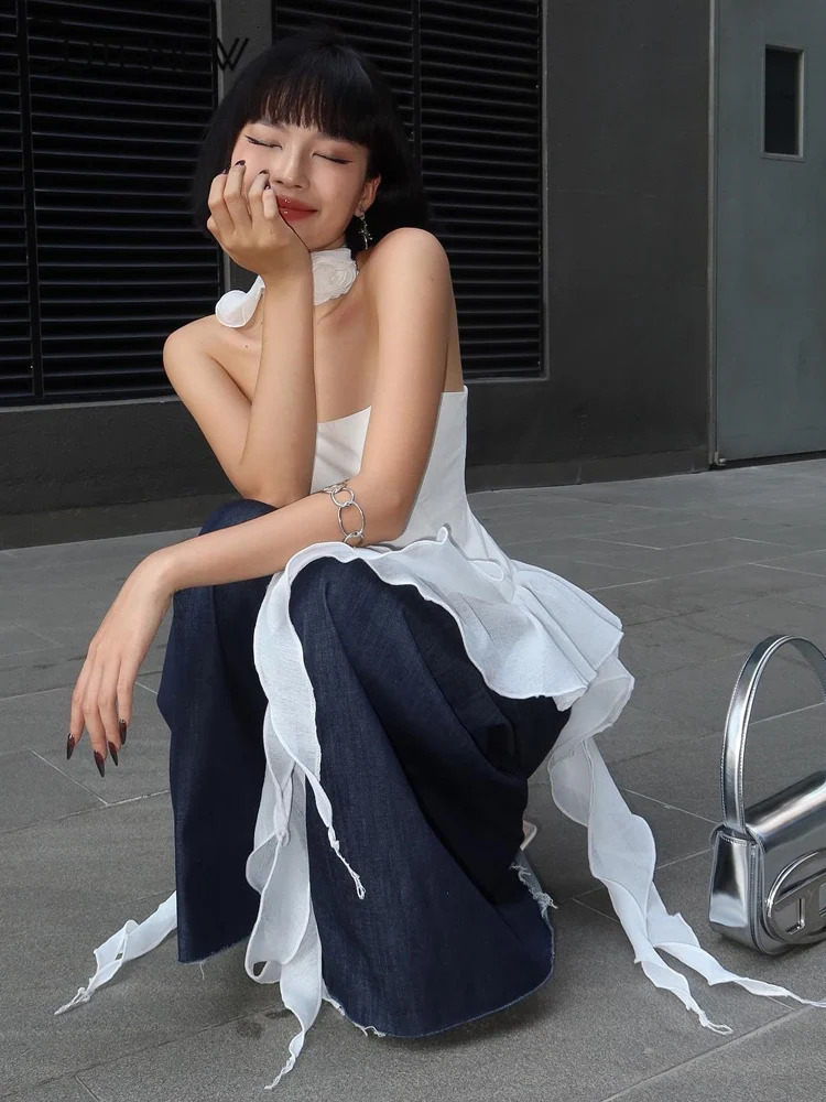 Cute Summer Sexy OffShoulder Lace Women Crop Top Casual Strapless Halter Streetwear Fashion Club Party Lady Tank Top 250611