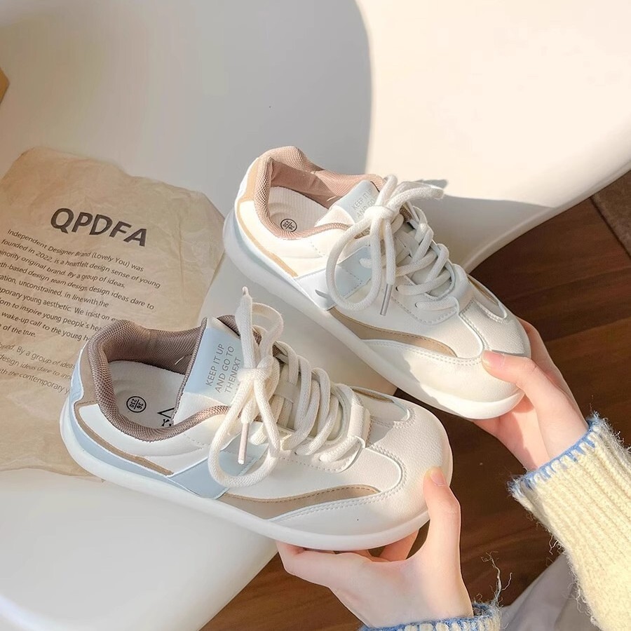 Ddmysports Korean Style Versatile Chic Thick Soled Sneakers For Women New Spring And Autumn Student Training White Shoes Outdoor Shoes