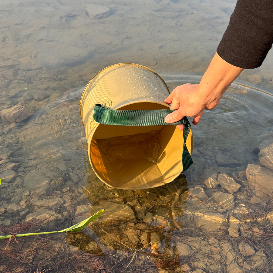 Collapsible Outdoor Water Bucket for Travel, Versatile Wash Basin, Wastub, and Foot Soak Tub - Perfect for Camping, Hiking, and Fishing - Lightweight 