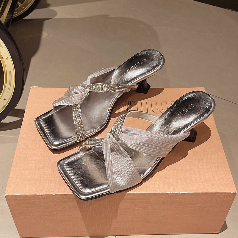 Ddmyoutdoor Cross Strap Square Toe Sandals For Women Outdoor Wear Summer New Trend Internet Celebrity Style Versatile Open Slippers Outdoor Shoes