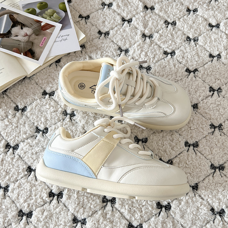 Ddmysports New Summer White Fashion Versatile Flat German Training Shoes For Women Lightweight Soft Sole Agan Sports Sneakers Outdoor Shoes