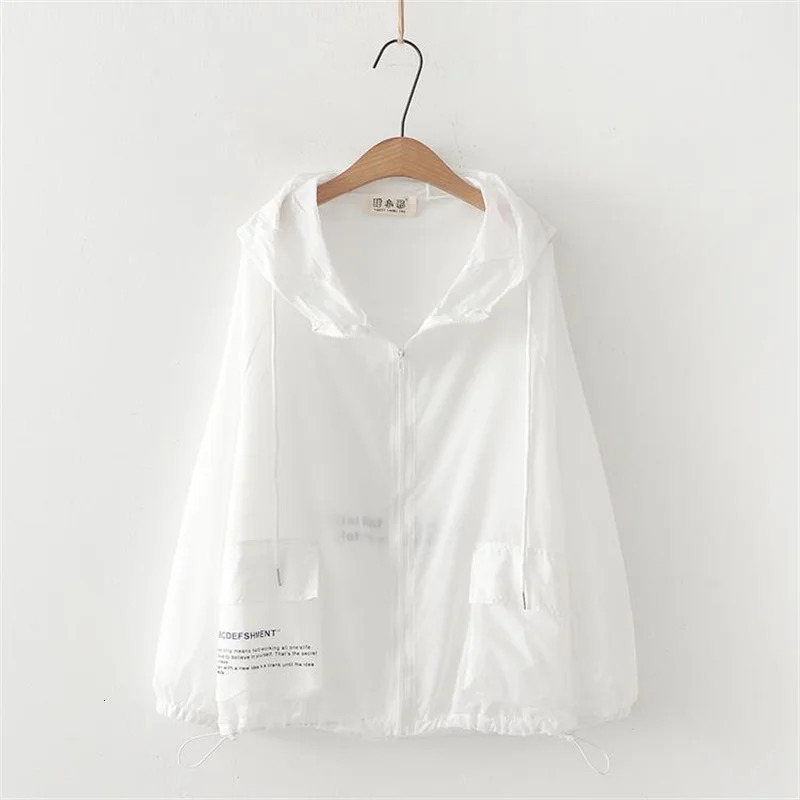 Fashion n Thin Summer Jacket SunProof Clothing Womens Korean Sun Protection Shirt Open Thread Hooded Coat Female 250611