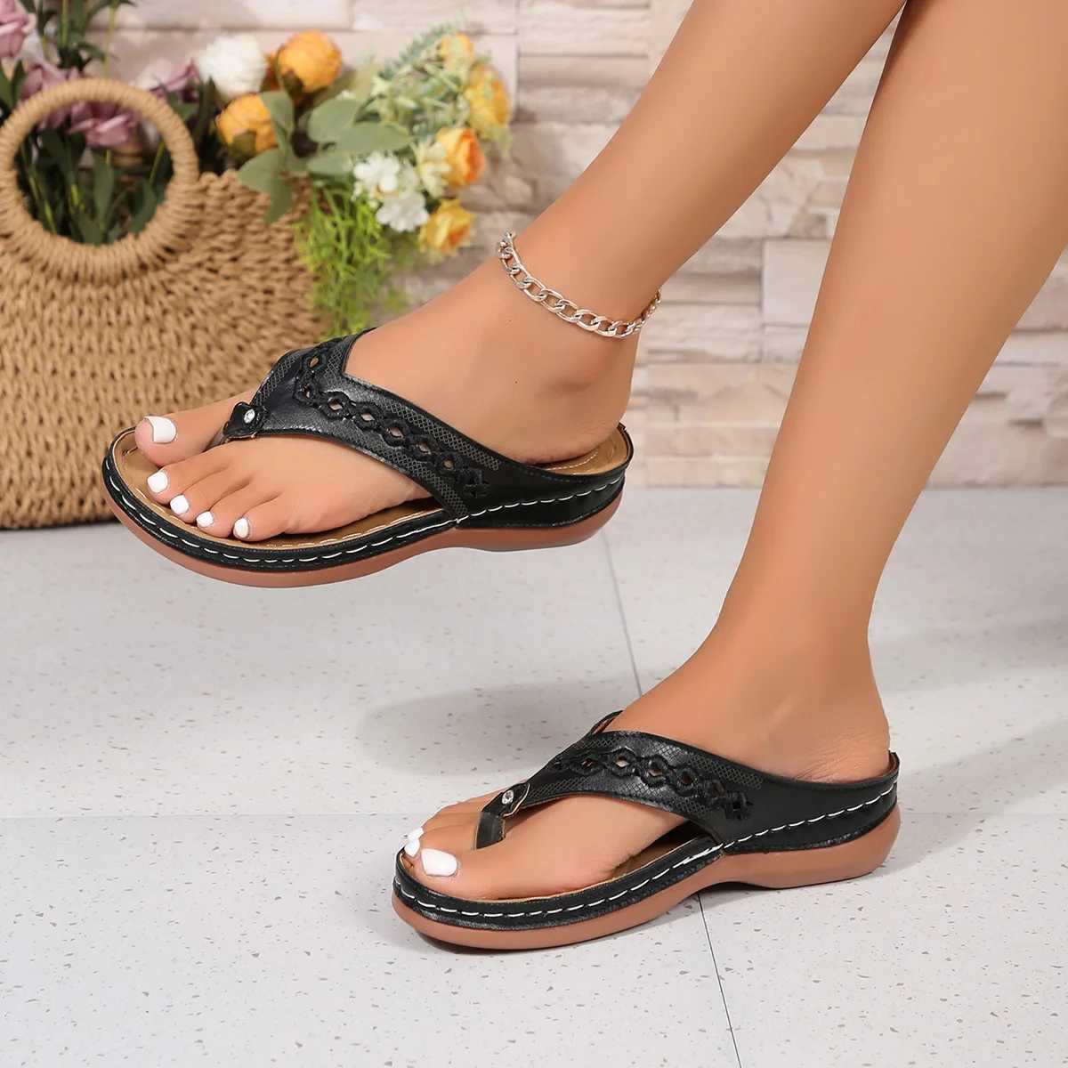 Women Sandals Summer Handmade Leather Sandals Trendy Lightweight Fashion Shoes Outdoor Comfortable Simple Sandals Slides Women Z250614