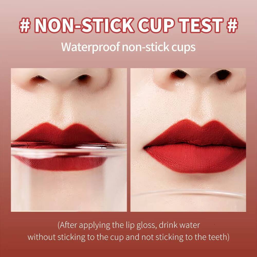 Mini 10 Color Liquid Lipstick Waterproof Non-stick Cup Long Lasting Velvet Matte Nude Purple Pink Lip Gloss Cosmetic Makeup Care happy