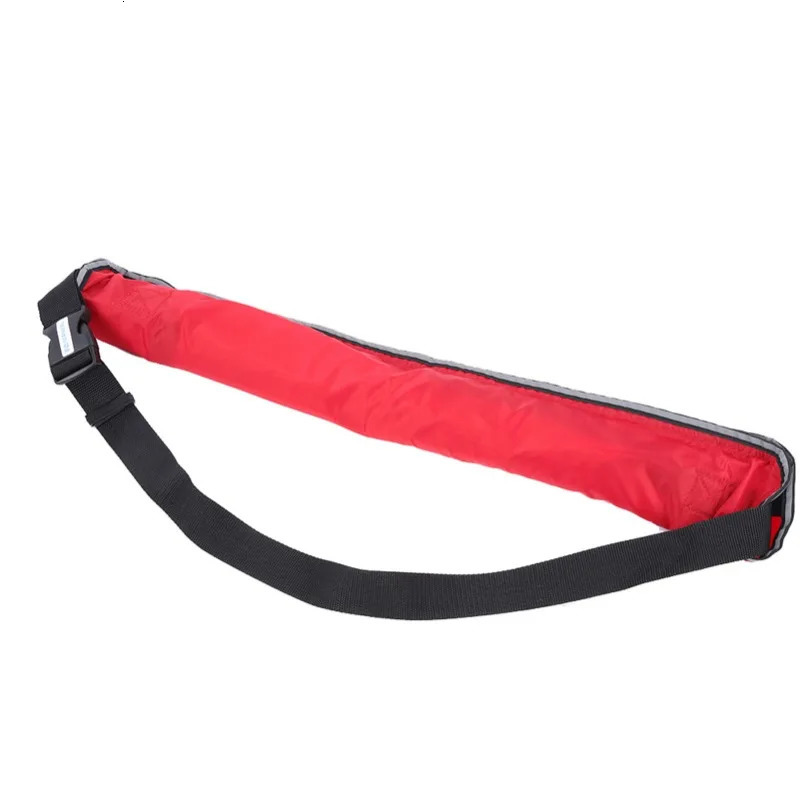 Adjustable Inflatable Life Jacket Belt With Reflective Tapes and Whistle red 250609