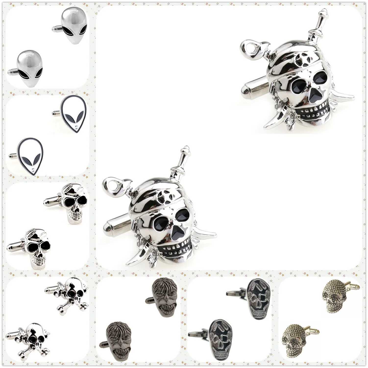 8 Designs TZG Fashion Skull Cufflinks Men Cuff Links (2 Pairs / Lot) XJ250614