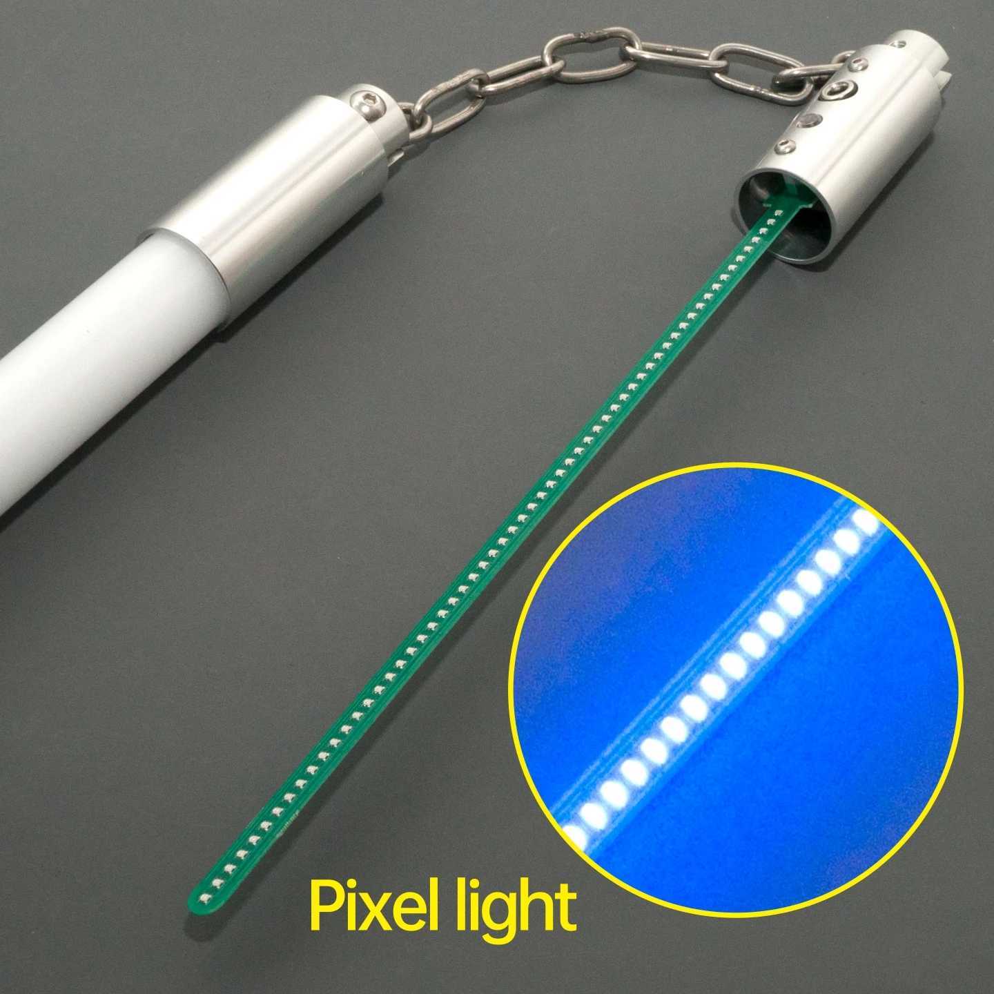 sabers Nunchucks Metal pixel Lightsabers 35cm Length 7 color changes Heavy Dueling Cosplay Toy Y250614