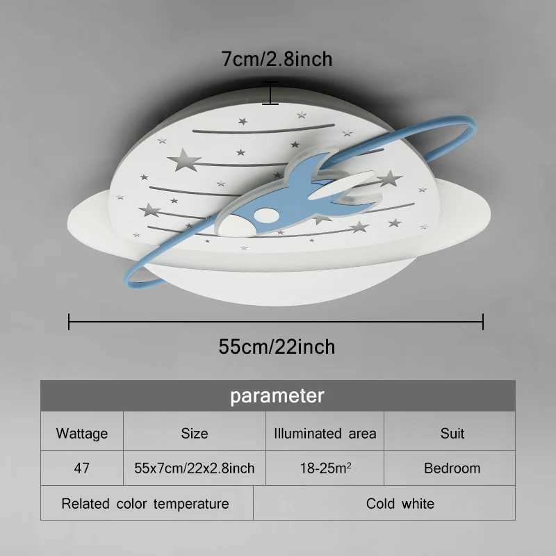 Modern LED Ceiling Light for Childrens Room Eye Protection Ceiling Light for Boys and Girls Creative Rocket Creative Cartoon Planet Light XJ2500613