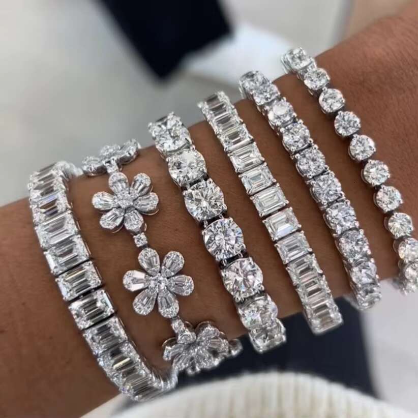 Bracelet Pass Diamond Tester GRA Certified VVS Moissanite Tennis Bracelet Wholesale Price 925 Sterling Silver Fine Jewelry