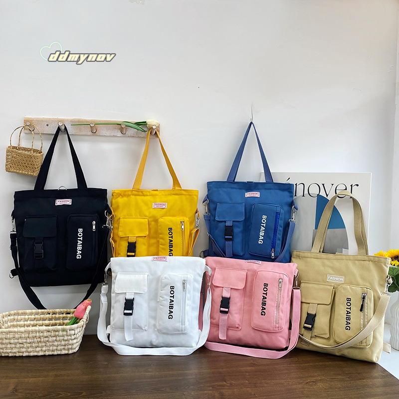 Minimalist Canvas Bag for Women, Large Capacity Tutoring Student Pencil Shoulder Bag, Multifunctional Handbag ddmynov