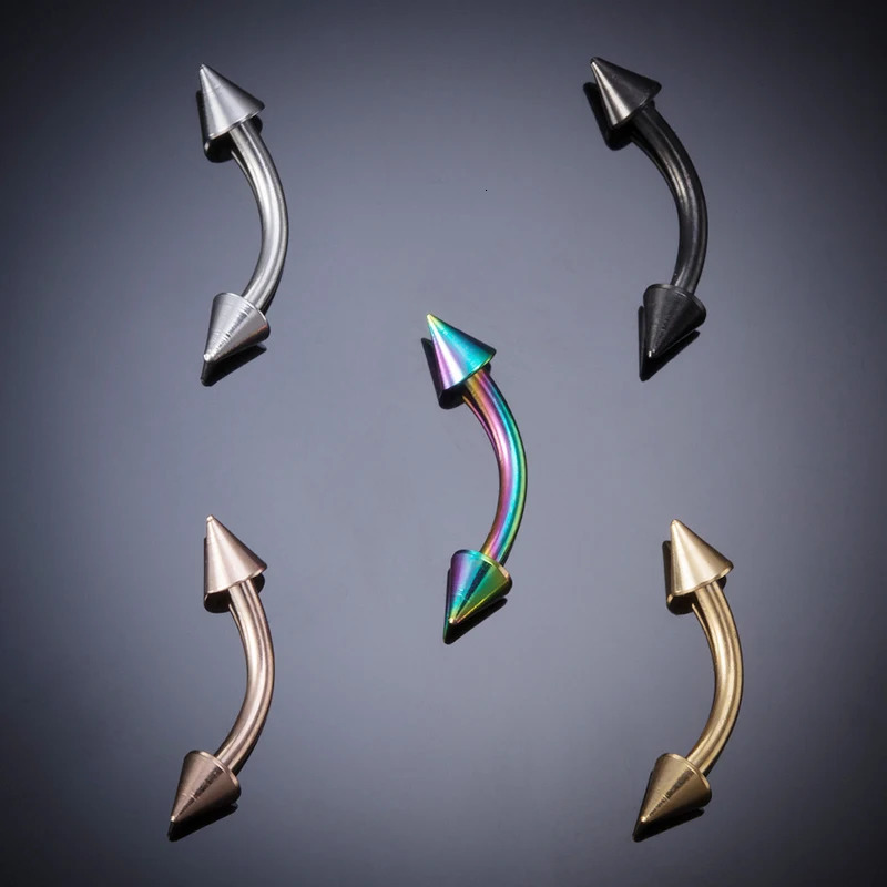 15Pcs Eyebrow Lip Piercing Banana Shape Ring Stainless Steel Curved Barbell Stud Helix Navel Cartilage Earring Body Jewelry y250606