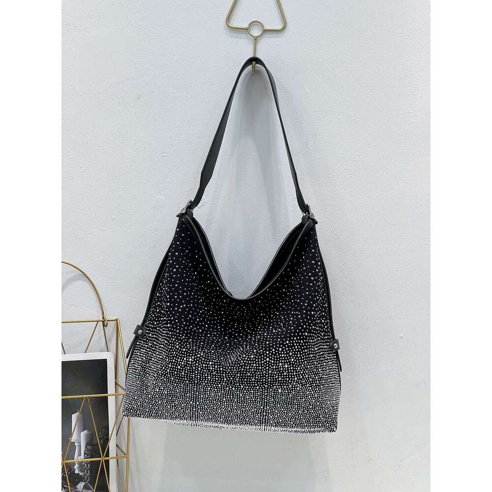 Star Silver Glitter Gradient Rhinestone for Women 2022 New Light Luxury Diamond-Encrusted Shoulder Crossbody Versatile Tote Bag