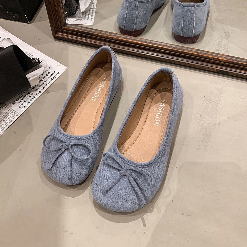 Ddmyoutdoor Ddmyoutdoor Spring New Bowknot Shallow Ballet French Fairy Style Single Flat Mary Jane Shoes Outdoor Outdoor Shoes