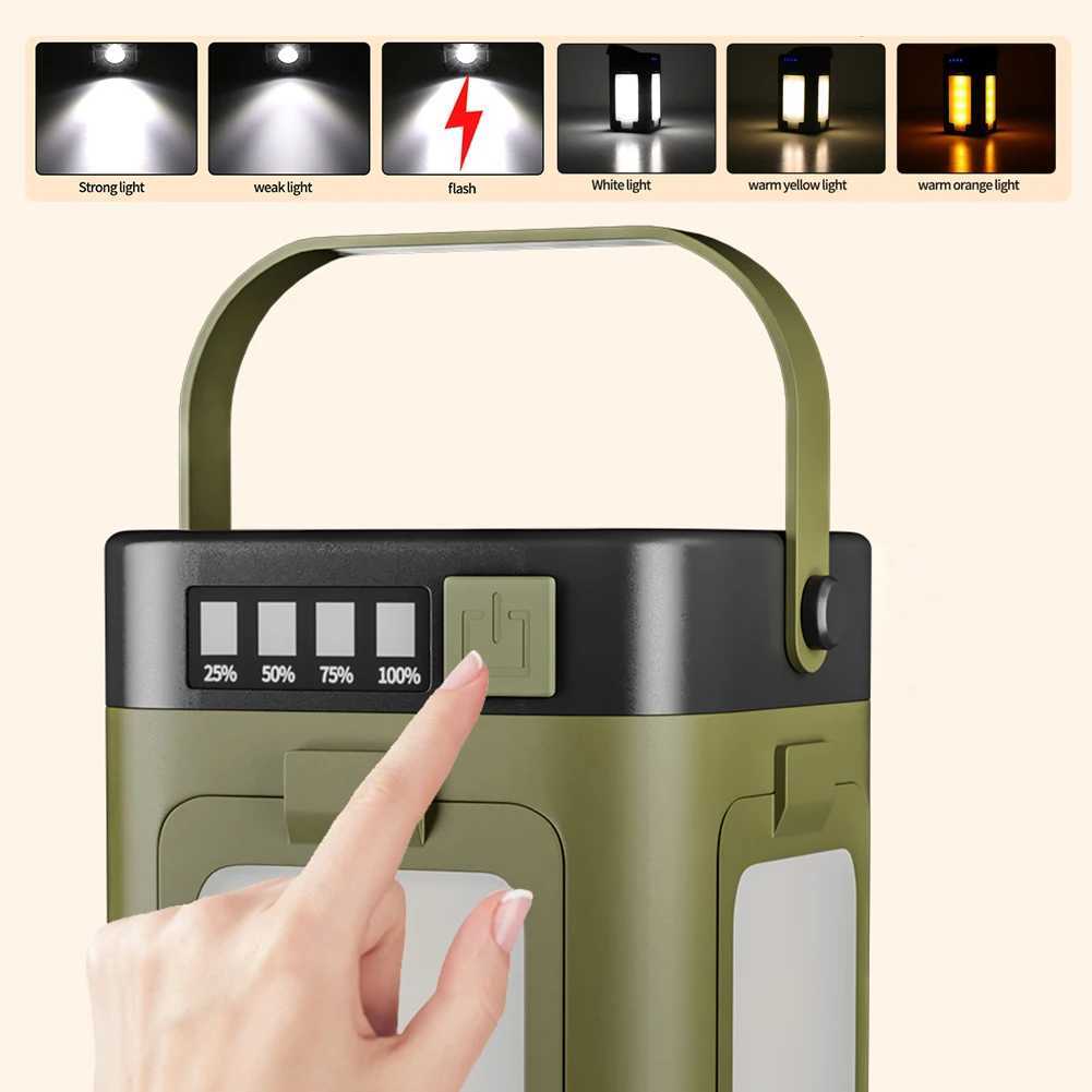Foldable Camping Light Power Bank Rechargeable Lantern Waterproof Portable Flashlight LED Tent Light for Camping Hiking W250613