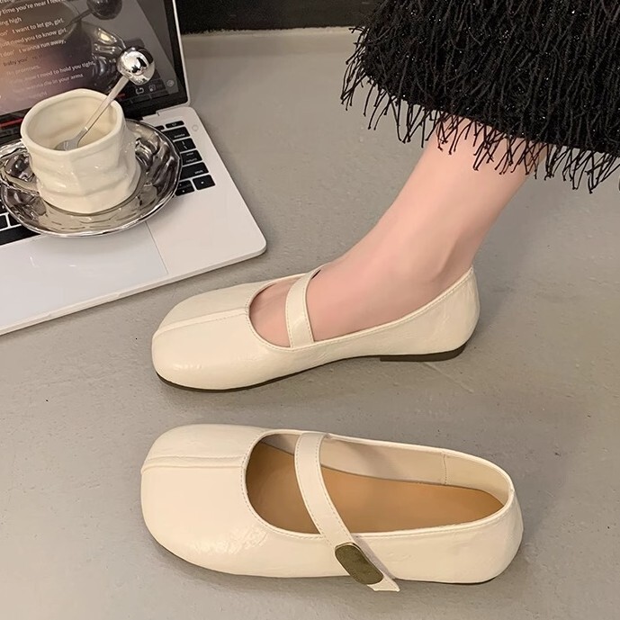 Ddmysports New Evening Breeze Small Single For Women Spring Flat With Skirt Mary Jane Shoes Soft Sole French Style Loafers Outdoor Shoes