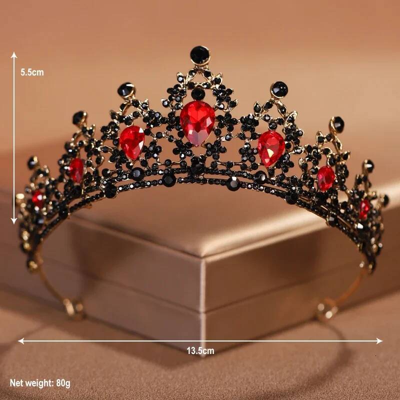 Headwear Black-Colour Women's Ballroom Crown Baroque Crystal Tiaras And Crowns Bridal Wedding Hair Accessories Jewelry