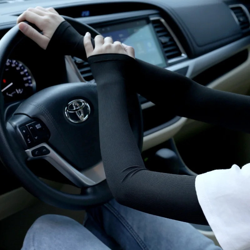 Summer ice silk sunscreen sleeves unisex breathable driving and riding sports arm guard Thin and breathable cool 250610