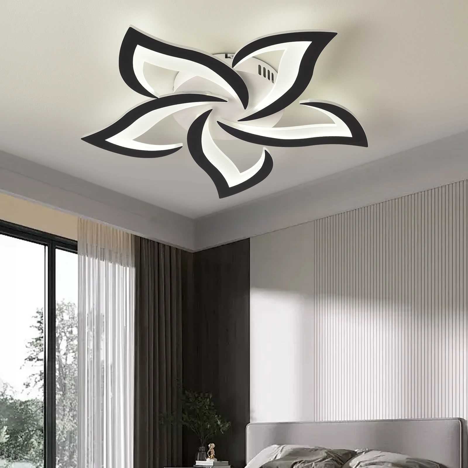 LED Ceiling Light Modern Black/White Acrylic Decor Lamp Bedroom Living Room Study Indoor Home Creativity Decorative XJ2500613